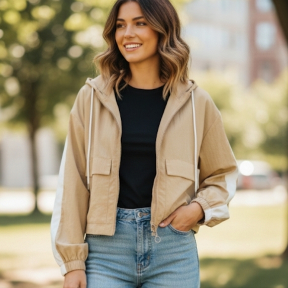 Zara Anorak Jacket Relax Fit Oversized Cropped Jacket Size Small - Picture 2 of 16